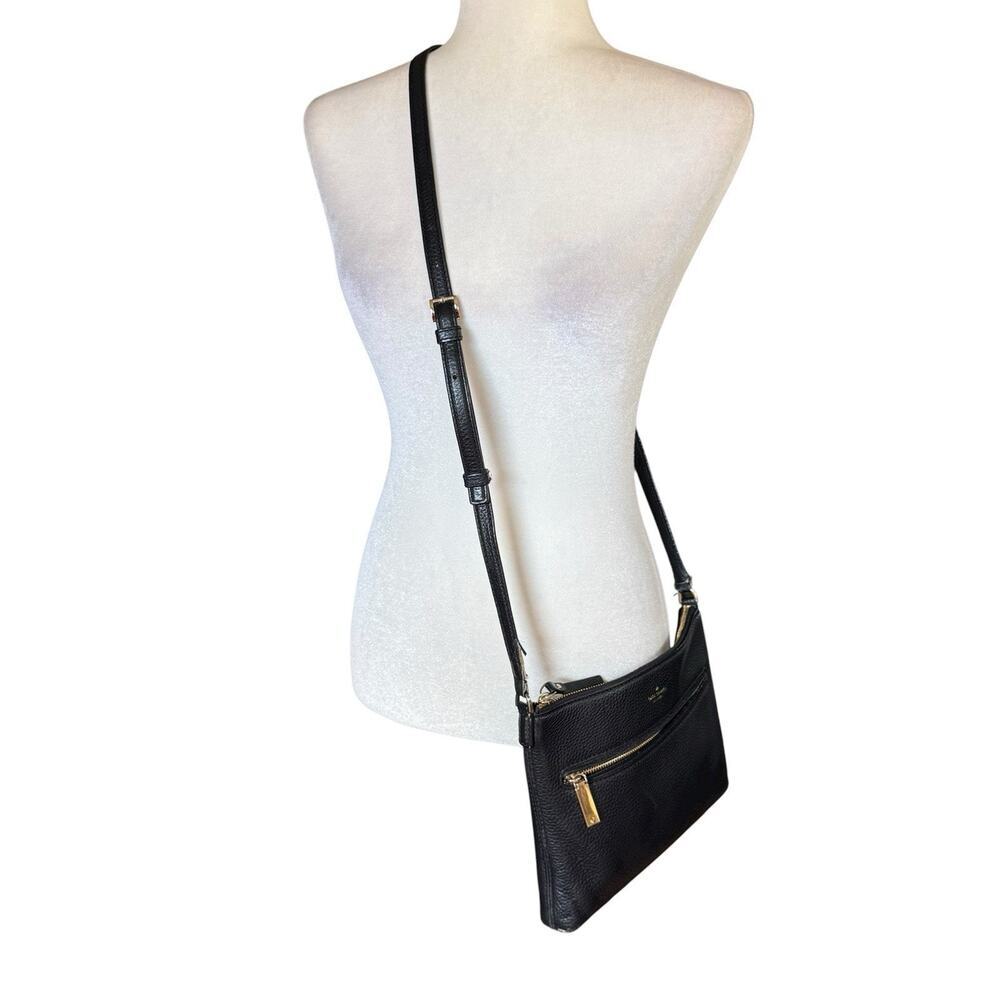 kate spade Black Leather Crossbody Bag with Gold Hardware